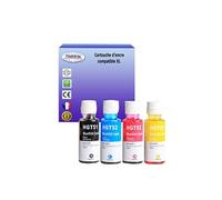 4 Bouteilles d'encre compatibles avec HP Smart Tank Plus 571, 651, 655 remplace HP GT51 / GT52 (Noire+Couleur) -