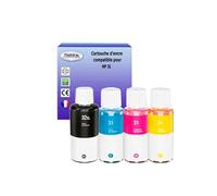 4 bouteilles encres compatibles avec HP 32/31 pour HP Smart Tank Plus 651 (Noire+Couleur) -