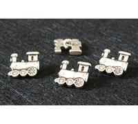 4 Boutons Locomotive en Métal Coloris Argent