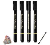 4 branches de détecteur de faux billets, stylo détecteur de faux billets pour euros dollars livres britanniques et les principales monnaies internationales, stylo testeur de monnaie pour détecter les