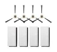 4 Brosses Latérales + 4 Filtres, Compatibles Avec Lefant, Série M210 N1 OKP K2, Pièce Accessoire For Aspirateur Robot, Composant De Filtre(M210P-9cm filter)
