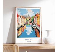 4 Bruges Poster Belgium Poster Travel Poster Wall Art Home Decor Medieval Poster European Post Poster A5 - Décoration murale inspirante et motivante pour la vie quotidienne Citation encourageante de