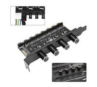 4 Button 12V 4Pin Cooling Fan Hub for CPU Case Hard Drive VGA PWM PCI Support (4 SATA Buttons)