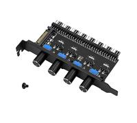 4 Button Cooling Fan Speed Controller for PC 8 Channels for CPU Case Hard Drive VGA PWM Support PCI 12V SATA/4pin Power Supply