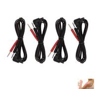 4 câbles rechange TENS EMS 1,25m fiche 2,35mm câble électrode flexible | câbles noirs flexibles 1,25m broche 2mm fiche compatible stimulateur EMS TENS D'électrothérapie Électrostimulateur Musculaire