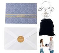 4 Cadeaux de Noël pour papa, porte-clés papa,Porte-Clé Gravé Avoir un Papa comme toi, c’est une chance pour Papa - Acier Inoxydable, avec Carte Vintage, Enveloppe, Cadeau de Thanksgiving pour papa