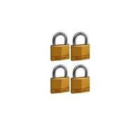 Master Lock Cadenas à clé 140EURQNOP – Lot de 4, laiton doré 40 mm (6 x 4 x 1,3 cm)