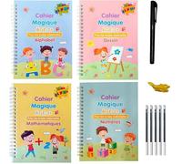 4 Cahier Ecriture Magique - Alphabet, Chiffres Et Calculs - Réutilisables - Cahiers d'activités pour enfants 4 à 6 ans