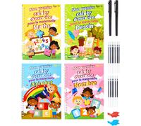 4 Cahier Magique Ecriture Francais Ecriture Calligraphie Réutilisable Pour Enfant Livre Magique Pour Apprendre À Écrire Avec 2 Stylo Magique +13 Recharges + 2 Correcteur De Prise