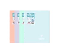 4 cahiers - 24x32(cm) - Grands carreaux - 96 pages - couverture en polypro - sans spirale - Clairefontaine - Koverbook