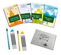 4 cahiers écriture cursive magiques français calligraphie (maternelle, cp, ce1, ce2) - réutilisable -apprentissage écriture