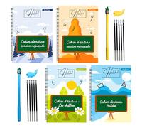 4 CAHIERS ECRITURE MAGIQUE CALLIGRAPHIE ENFANT FRANÇAIS - REUTILISABLE (maternelle, CP, CE1, CE2), APPRENTISSAGE ECRITURE, 2 STYLOS MAGIQUES EFFAÇABLE + 10 RECHARGES D'ENCRE