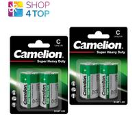 4 Camelion C batteries R14P Long Life super heavy duty 1.5V UM2 2500mAh 2BL Neuf