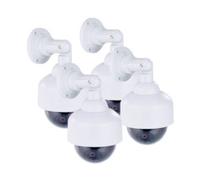 4 caméras dômes factices avec coupole transparente et support mural VisorTech