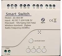 4 canaux Zigbee& RF Smart Dry Contact relais Module de commutateur, téléphone app télécommande/commande vocale, minuterie, travail avec Alexa,Hub ZigBee requis. (DC 7-32V/USB 5V)