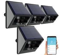 4 capteurs de mouvement PIR connectés avec panneau solaire, compatibles ZigBee [Luminea Home Control]