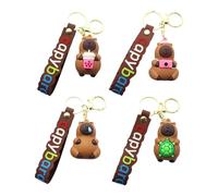 4 Caricatures Cartoon Capybara, Pendentifs Animaux Mignons, Pendentifs Créatifs Et Intéressants, Qui Peuvent Décorer Les Clés Et Les Sacs.