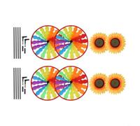 4 carillons éoliens résistants aux intempéries 27 cm pour terrasse et | Couleurs arc-en-ciel, rotatif au vent, pour fibre de polyester robuste, 27 cm de diamètre, résistant aux intempéries
