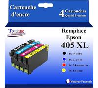 4 Cartouches compatibles avec Epson 405, 405XL pour Epson Workforce Pro WF3820 WF3825 WF4820 WF4825 WF7310 WF7830 WF7835 WF7840
