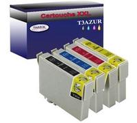 4 Cartouches Compatibles avec Epson Stylus SX200, SX205, SX209 remplace Epson T0711 T0712 T0712 T0714 -