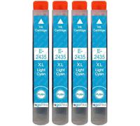 4 Cartouches d'encre Cyan Clair pour remplacer Epson T2435 (24XL Series) Compatible/Non-OEM pour Epson Expression Photo Imprimantes