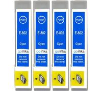 4 Cartouches d'encre Cyan pour remplacer Epson T0802 Compatible/Non-OEM pour Epson Stylus Photo Imprimantes