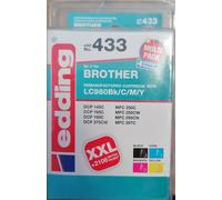 4 cartouches d'encre edding EDD-433 noir, cyan, magenta, jaune