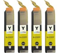 4 Cartouches d'encre Jaune pour remplacer Brother LC223Y Compatible/non-OEM pour Brother DCP et MFC Imprimantes