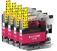 4 Cartouches d'encre Magenta pour remplacer Brother LC123M Compatible/Non-OEM pour Brother DCP et MFC Imprimantes