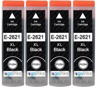 4 Cartouches d'encre Noire pour remplacer Epson T2621 (26XL Series) Compatible/Non-OEM pour Epson Expression Premium Imprimantes