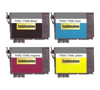 4 Cartouches d'encre Sublimation T16XL Noir, Cyan, Magenta, Jaune Compatible Epson Workforce WF-2010 2110 2510 2520 2530 2540 2630 2650 2660 2750 2760