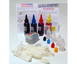 4 Cartouches rechargeables Resetter 18 Cartouche Type T1811 T1812 T1813 T1814/18 X L pour Epson Expression Home XP-102, XP-202, XP-205, XP-212, XP-215, XP-225, XP-30, XP-302, XP-305, XP-312, XP-315, XP-322, XP-325, XP-402, XP-405WH, XP-412, XP-415, XP-422, XP-425 Imprimantes expédition de Italie avec Corriere exprimé assuré si on perd un paquet ne nous envoyons une deuxième garantie totale 24 mois