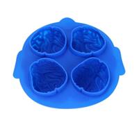 4 cavités cerveau 3D flexible en silicone bac à glaçons fabricant de cerveaux géants pour whisky, cocktails, boissons et plus encore - 15 x 3, 5 cm (couleur aléatoire)