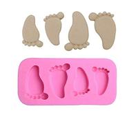 4 Cavity Jolie Pieds De Bébé Gâteau En Silicone Fondant Moule De Gâteau De Mariage Moule De Cuisson Décoration Pâte De Sucre Outil Sucre Moisissures