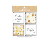 ScrapCooking – Cercles à tarte individuels pack de 4 perforés carrés inox 8 x 8 cm