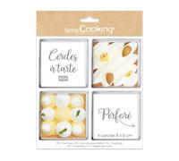 ScrapCooking – Cercles à tarte individuels pack de 4 perforés carrés inox 8 x 8 cm