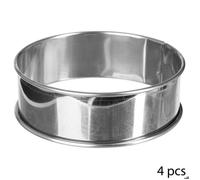 JJA Cercles à tartelettes 136069 inox 9 cm Lot de 4