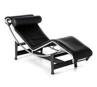 4 Chaise Longue à dossier continu Chaise longue cuir noir graphite / traversin même couleur de cuir Cassina COMPOSITION AVANCEE QUICK-SHIP - CASSINA LC4 X GRAPHIT