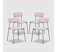 4 chaises modernes de cuisine avec siège rembourré Inka YES - Marron