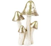 4 champignons résine 7.8x12.3cm moka champagne - artifetes 94427 Jaune G