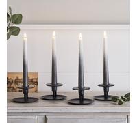 4 Chandelles TruGlow® Effet Ombré Gris Foncé Télécommandées