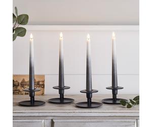 4 Chandelles TruGlow® Effet Ombré Gris Foncé Télécommandées
