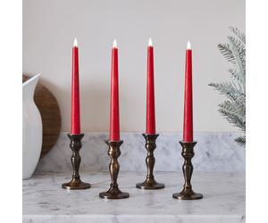 4 Chandelles TruGlow® Rouge Télécommandées