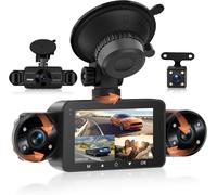 4 Channels 360° Car Dashcam, 4 Camera 1080P Front and Rear Left Right,Camera Recorder Car Night Vision/ Loop Video/G-Sensor/Parking Monitor 24H/Parking Assist