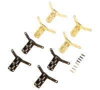 4 charnières à ressort en laiton antique à 90 degrés for boîtes à bijoux et caisses à vin - Charnières de support 33 mm x 30 mm(Bronze)