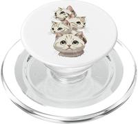 4 chats mignons - parfaits pour les amoureux des chats PopSockets PopGrip pour MagSafe
