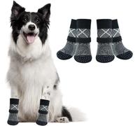 4 Chaussettes Antidérapantes pour Chiens avec Bandes De Fixation Réglables, Chaussette Chien,Protection des Pattes De Chien, Chaussettes Chien Antidérapantes Bottes de Chien,pour Les Petits Chiens, XS