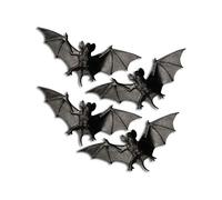 4 Chauve-Souris Halloween 11 Cm Noir