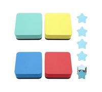 4 Chiffons De Nettoyage Carrés Et 20 Aimants Étoiles, Chiffons De Nettoyage Éponge, Accessoires D'Effacement, Adaptés À La Maison, Au Bureau, À L'École