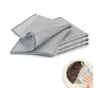 4 chiffons de nettoyage maille 30x30cm double couche, pour pâte, économise temps et effort, durable, eponge magique